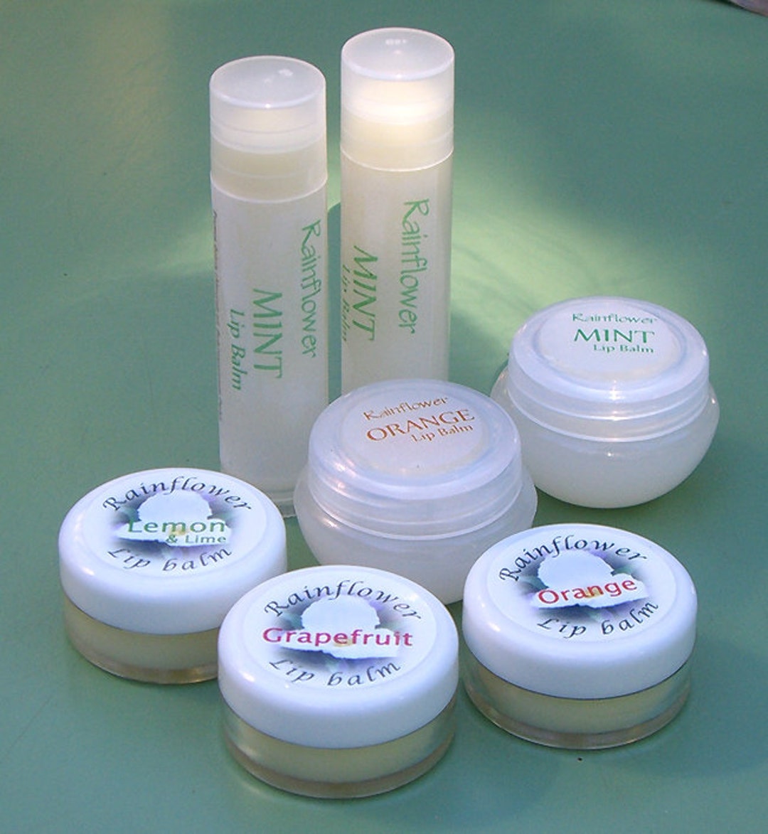 Lip Balm Pots and Tubes in Assorted Flavours, Essential Oils. Natural