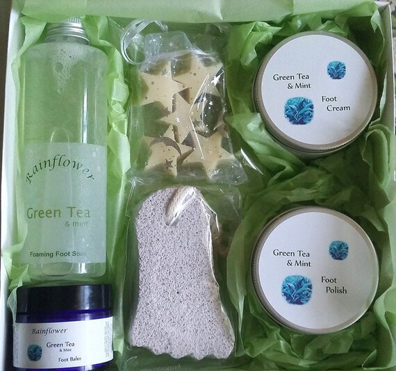 Foot Care Set in White Lidded Box. Soak Cream Polish Balm. Etsy UK