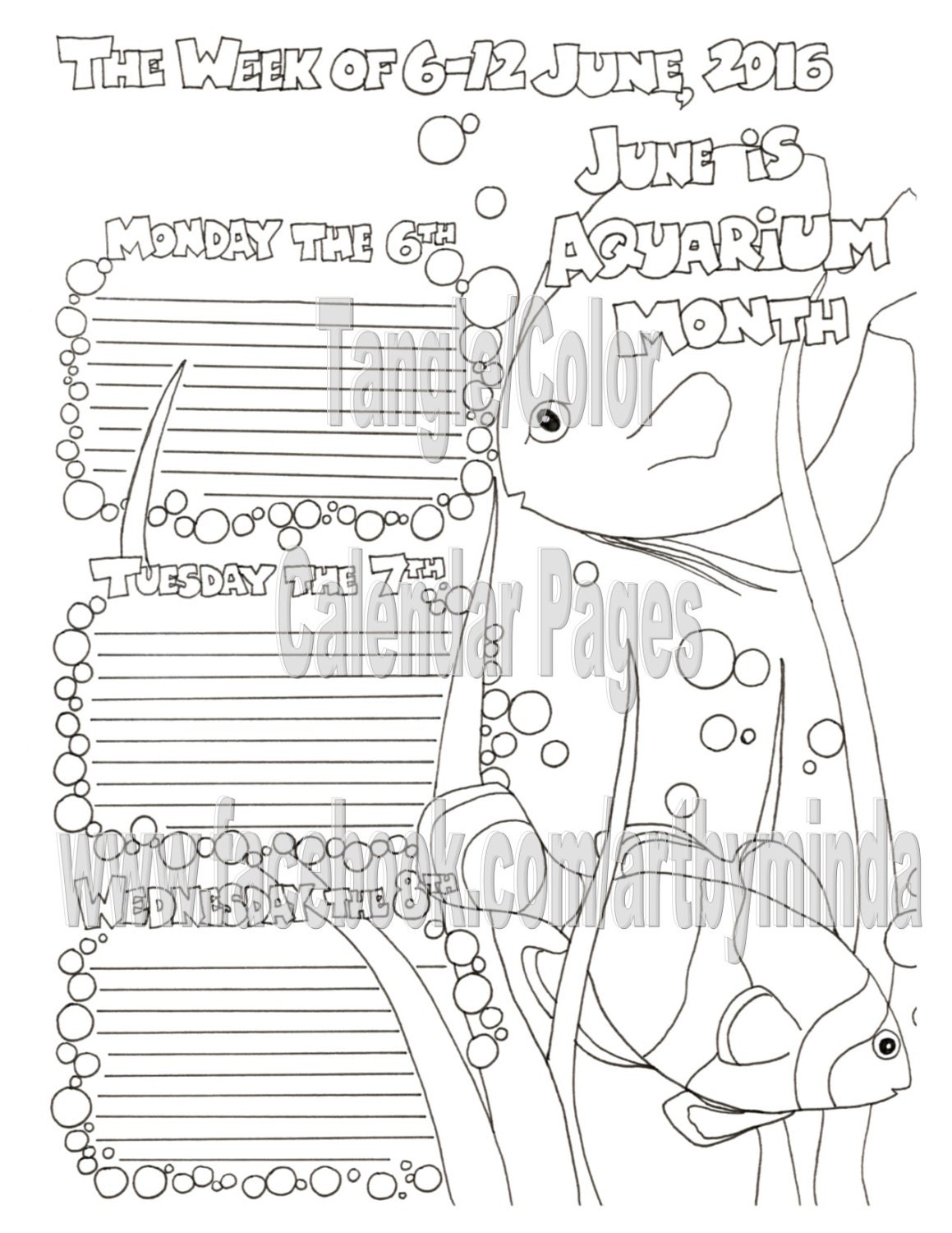 Letter Aquarium Calendar/bullet Journal Etsy