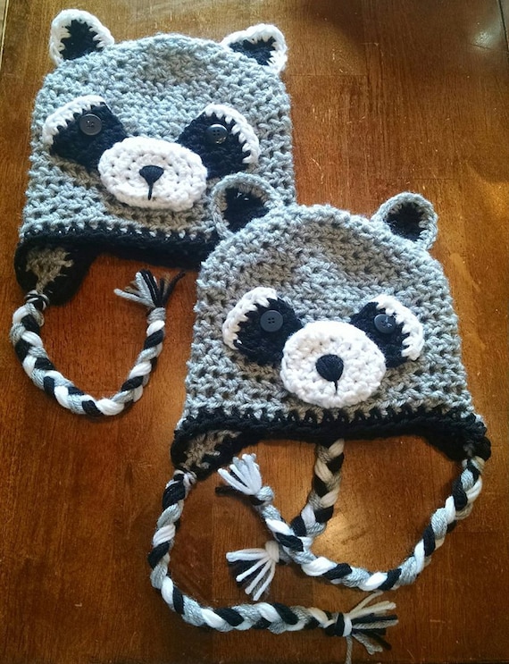 Raccoon Crochet Hats for Infants 