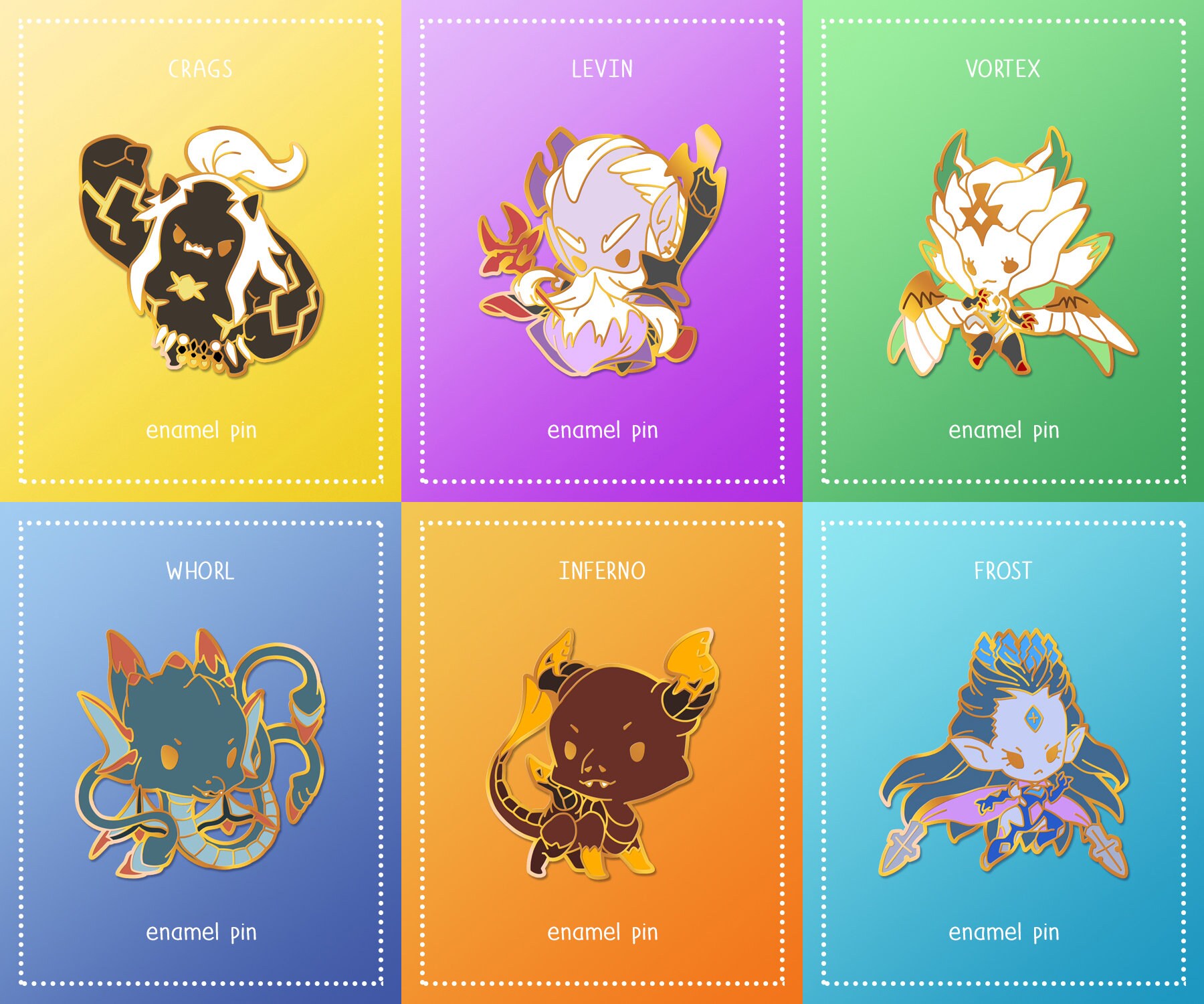 Final Fantasy XIV Pin Set FF 14 Summons Hard Enamel Pins Etsy