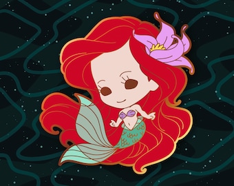 Ariel Enamel Pin - Chibi Hard Enamel Pin