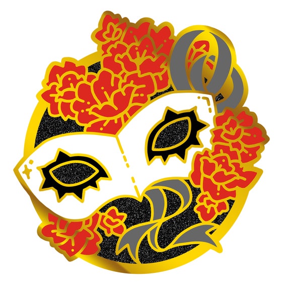 Persona 5 Joker Akira Mask Hard Enamel Pin Etsy