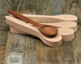 Cherry Wood Spoon Carving Blanks (Set of 4), Higher Moisture Content, Read Description for Details