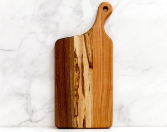 Wood Cutting Board, Walnut, Cherry, Maple Woods