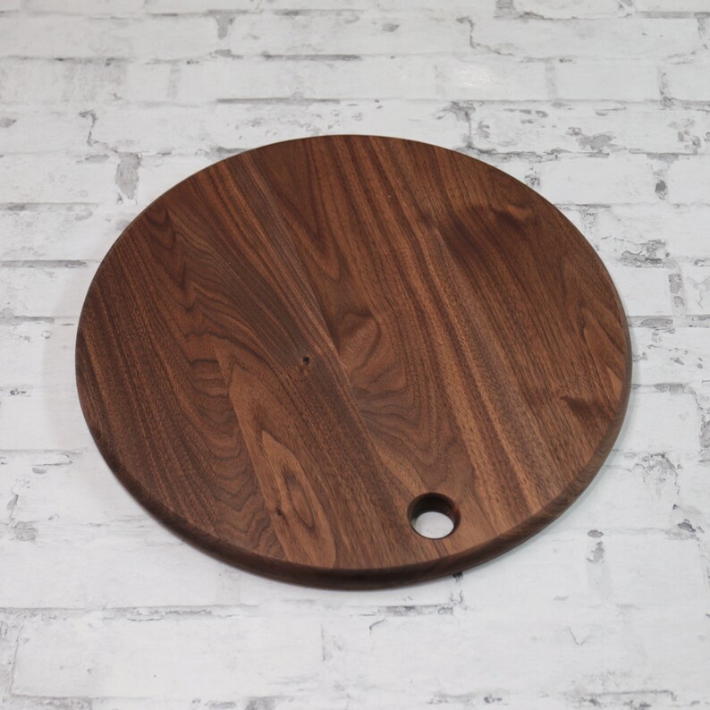 Wooden Cutting Board Round Walnut Wood - Etsy