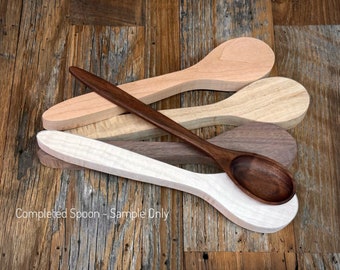 Wood Spoon Carving Blanks: Walnut, Cherry, Maple, Chestnut (Set of 4)