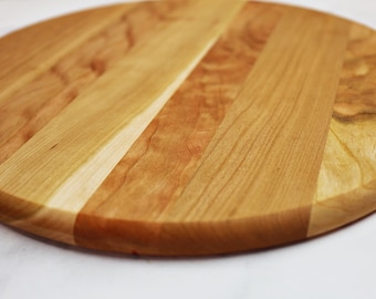 Wooden Cutting Board, Round, Cherry Wood