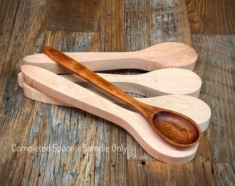 Cherry Wood Spoon Carving Blanks: Kiln/Air Dried (Set of 4)