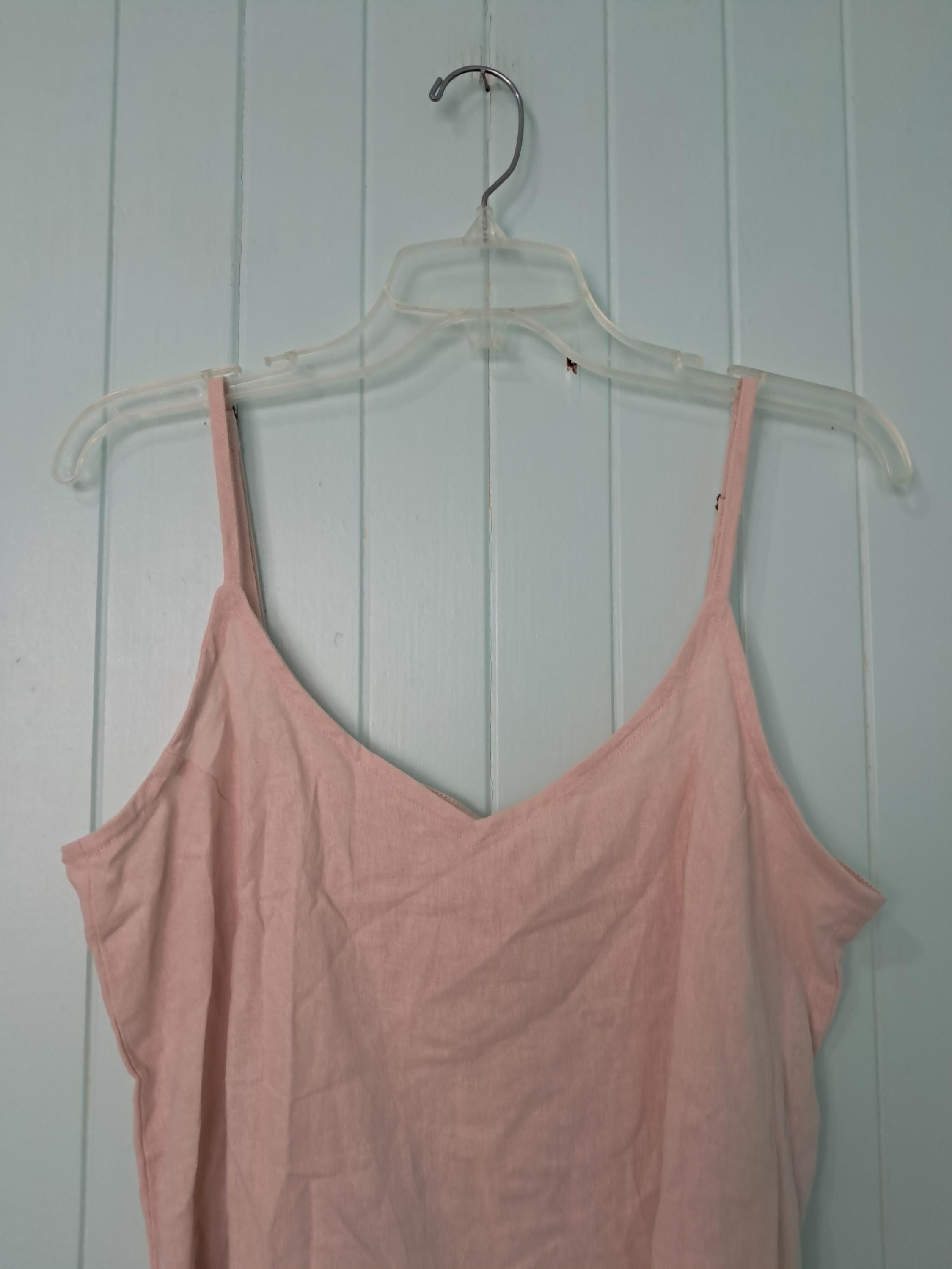 NWT Alohiwai Sz M Hawaiian Aloha Shirt Tank Cropped Boxy Fit Blush