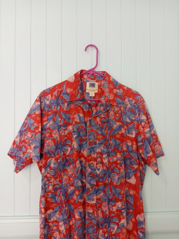 Avi Kahala Mens Hawaiian Aloha Shirt Sz M Reverse 