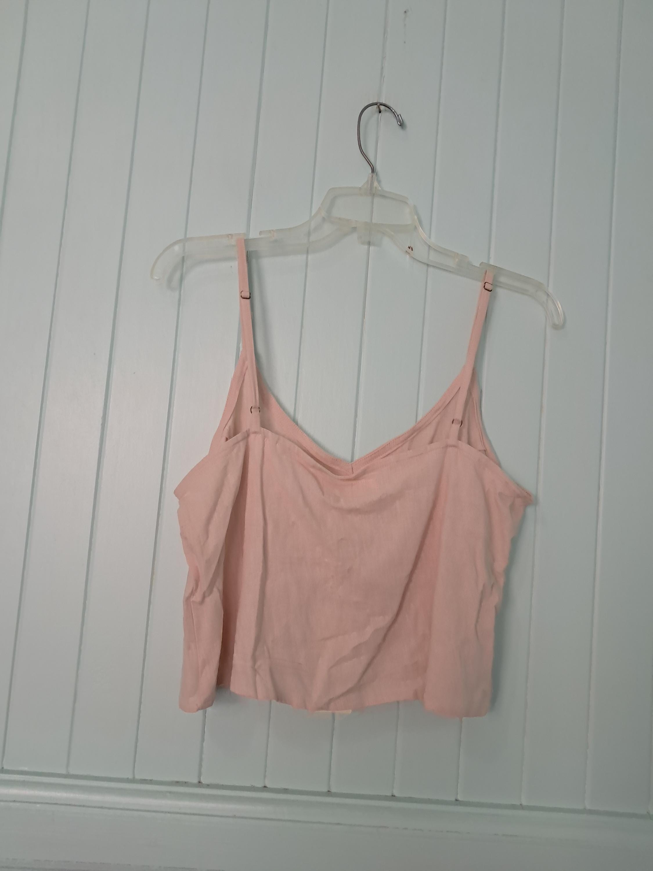 NWT Alohiwai Sz M Hawaiian Aloha Shirt Tank Cropped Boxy Fit Blush
