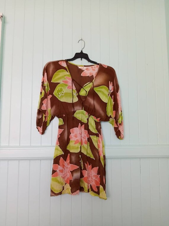 SALE Indah Bali Indonesian Batik Mini Dress Rayon Kim… - Gem