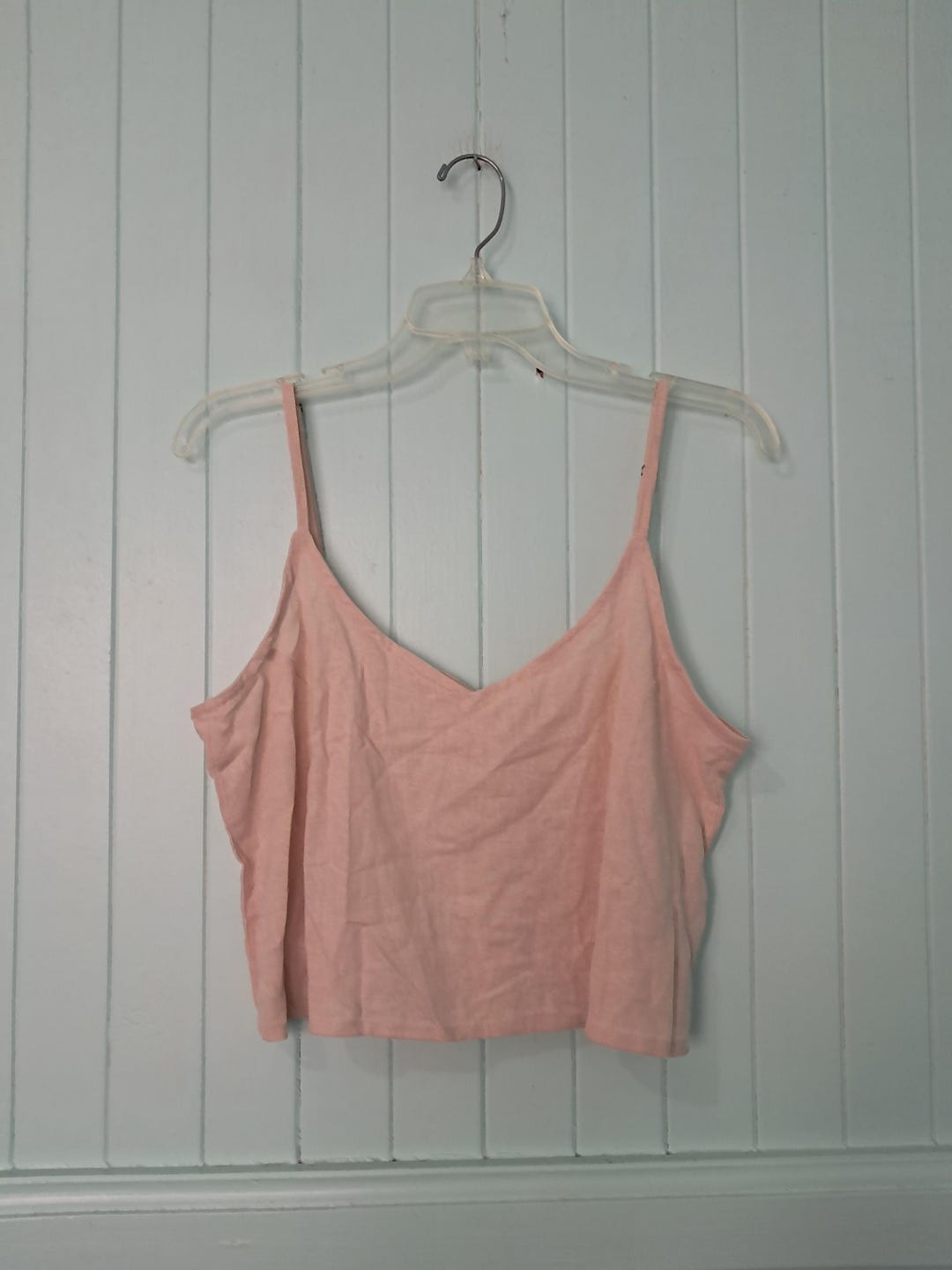 NWT Alohiwai Sz M Hawaiian Aloha Shirt Tank Cropped Boxy Fit Blush