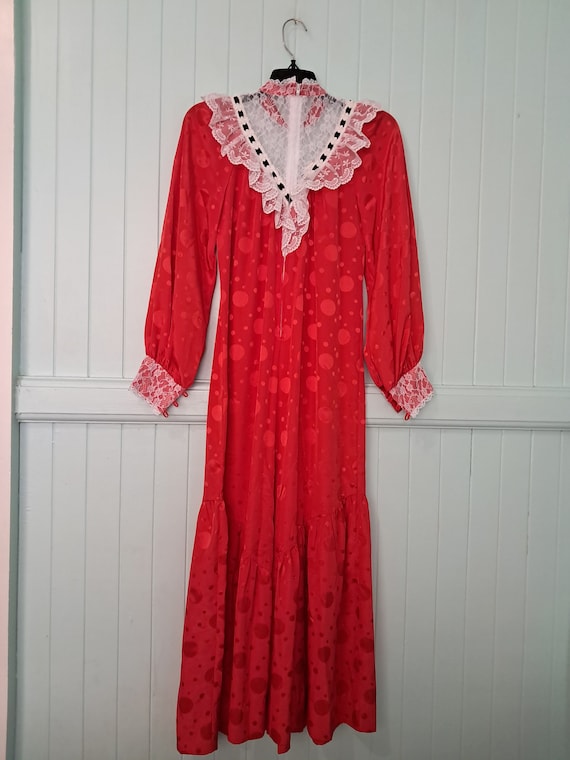 Buy Pearl Hawaii Formal Hawaiian Aloha Dress Muumuu Sz XS Silky Polyester  Red Lace Long Sleeve Online in India - Etsy