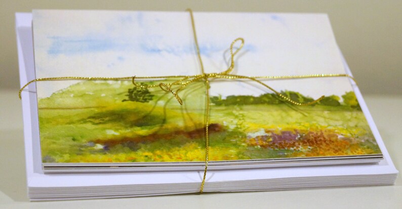 Watercolor Landscape Note Card Set, 10 Card Set - Etsy