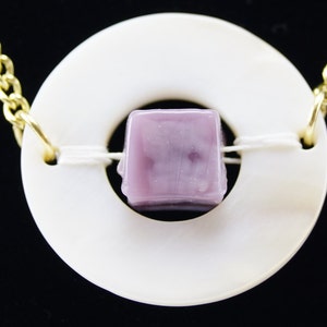 Purple Cube Halo Necklace