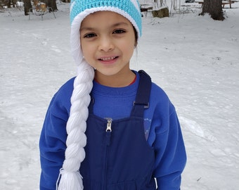 Crochet Hat, Elsa Hat, Frozen, Kids, Toddler, Made to Order