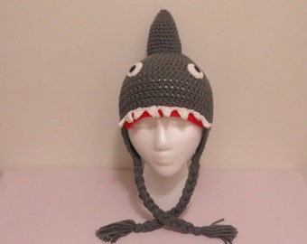 Crocheted Shark Hat: Baby Costume Beanie, Photo Prop
