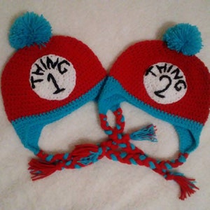 Crochet hat, Handmade, Crafts, Thing 1, Thing 2, Toddlers, Infant, Men, Women,  Made to Order