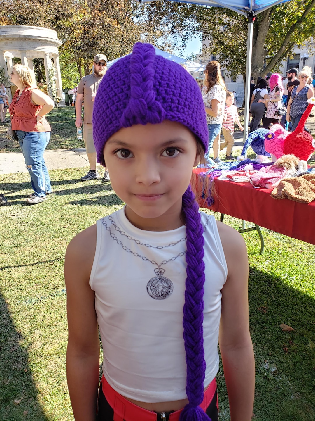 Handmade Purple Crochet Hat: K-pop Inspired Design - Etsy