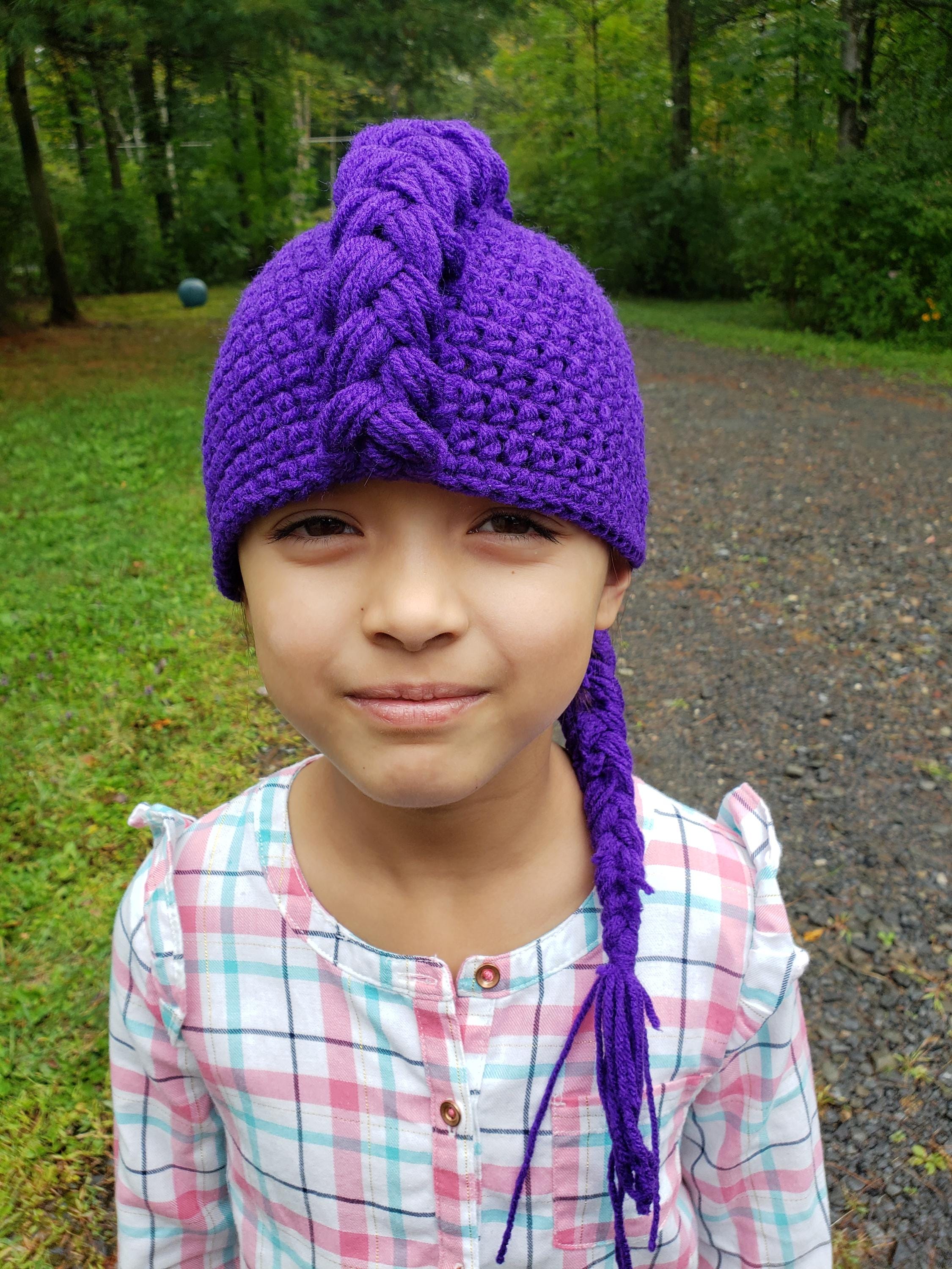 Handmade Purple Crochet Hat: K-pop Inspired Design - Etsy