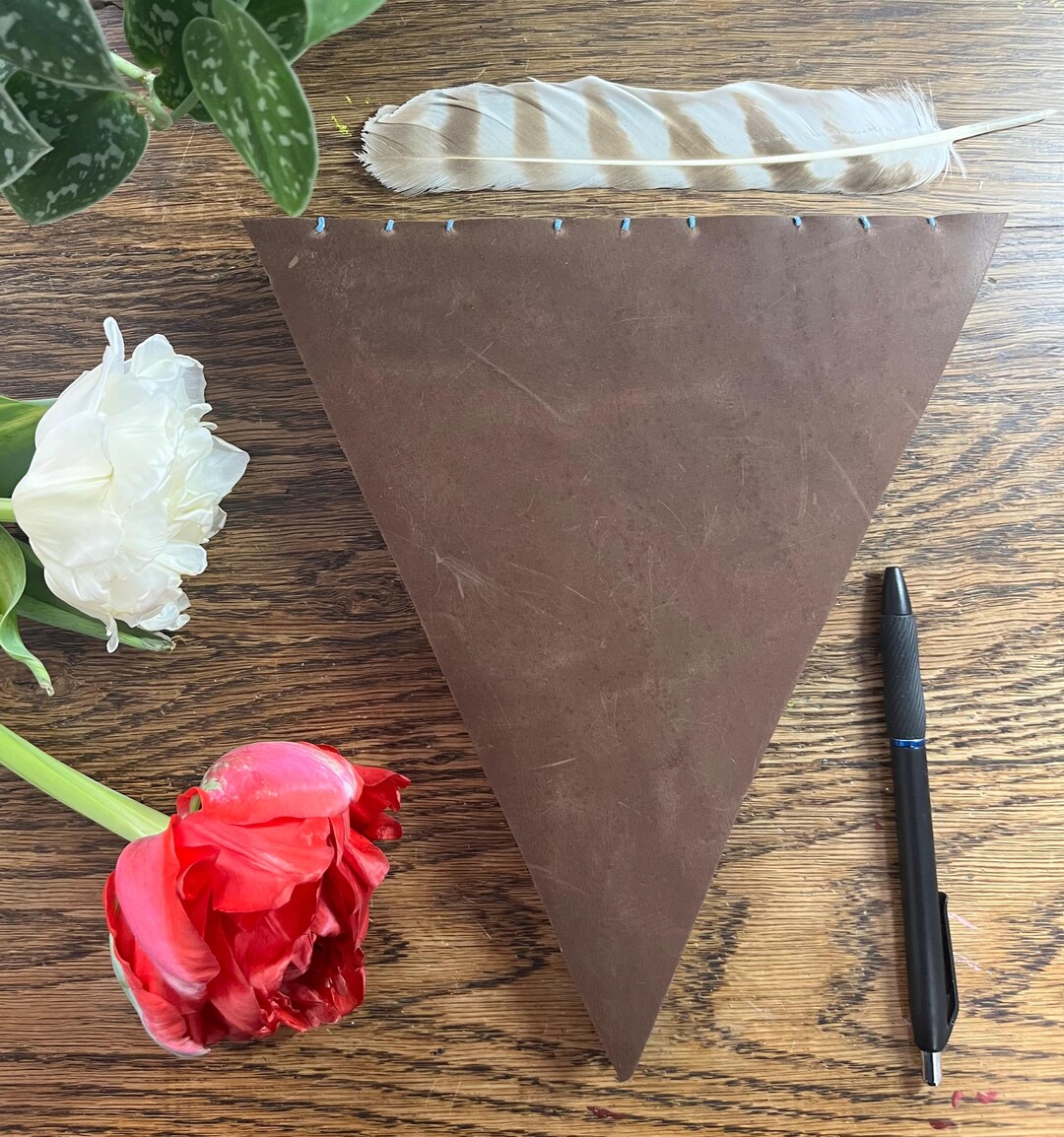 Triangular Journal Handbound Leather Triangle Journal, Notebook, Blank Book, Art Journal ...