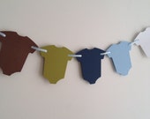 Blue and Green Baby Shower Decor, Baby Shower Garland, Baby One-Piece Garland, It's A Boy Baby Shower Decor, Boy One-Piece Garland