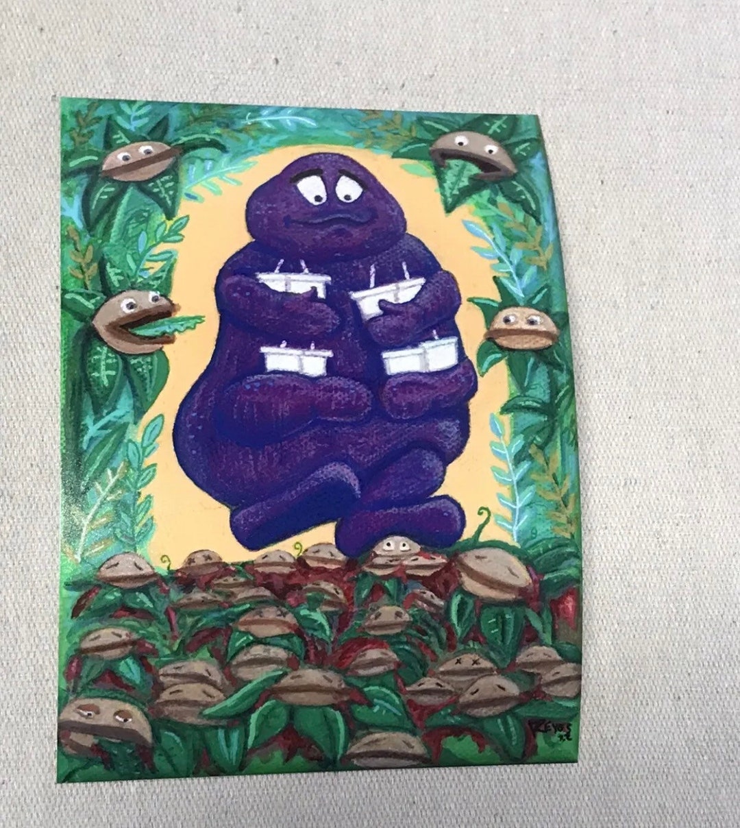 Mcdonalds Evil Grimace Art Print Milkshake Massacre Villains Etsy