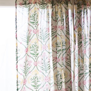 Indian Curtains - Sari curtains - Bohemian curtains - Sheer curtains -  Art deco curtains - Block print curtains- Boho curtains -Pack of 2