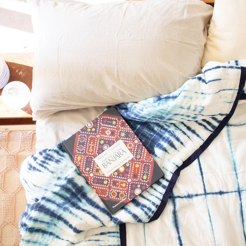 CELESTE  COLOUR CASCADE SHIBORI SHABANG QUILTED BEDCOVER SET