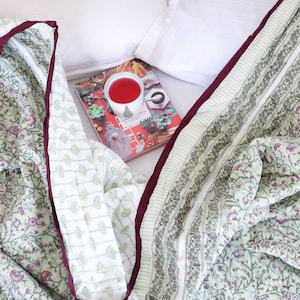 California king size quilt - king quilt for sale - Block print quilt king - Kantha Quilt king - Cal king bedspread - boho bedding king