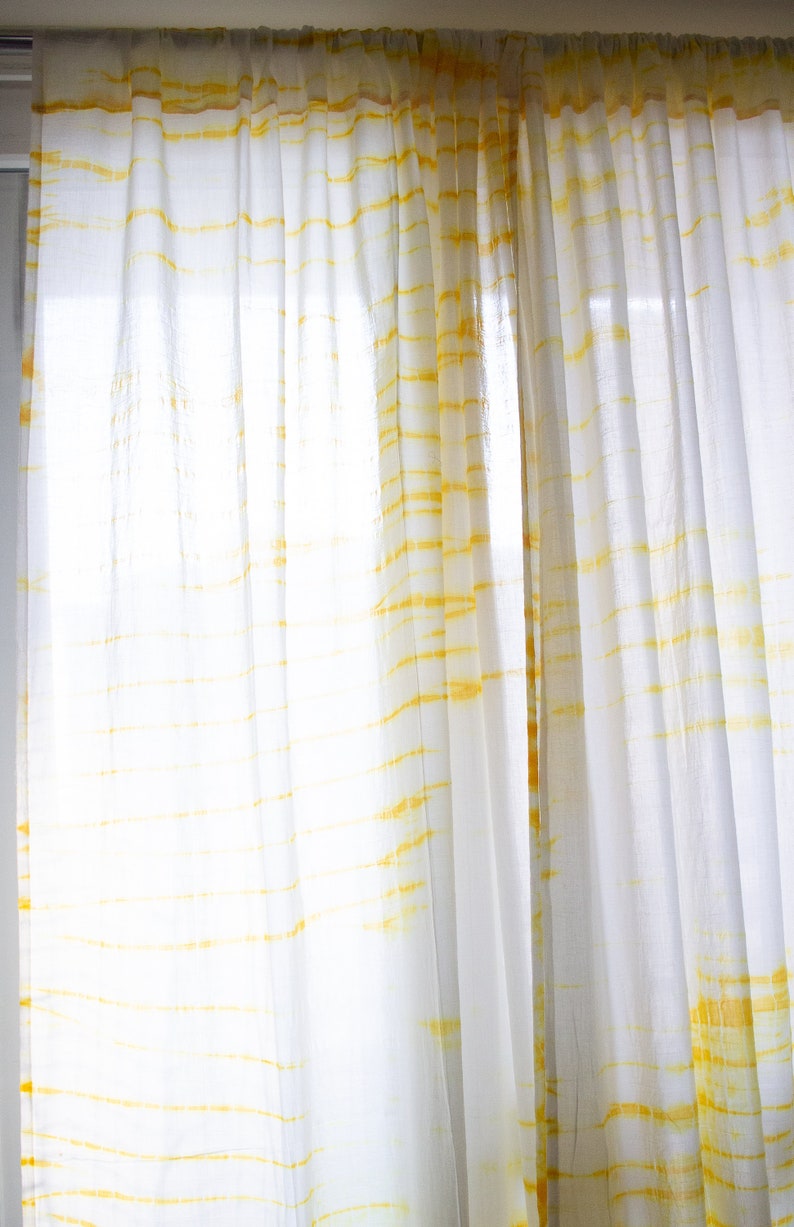 Shibori Sheer Curtains Tie Dye Curtains Japanese Curtains Etsy