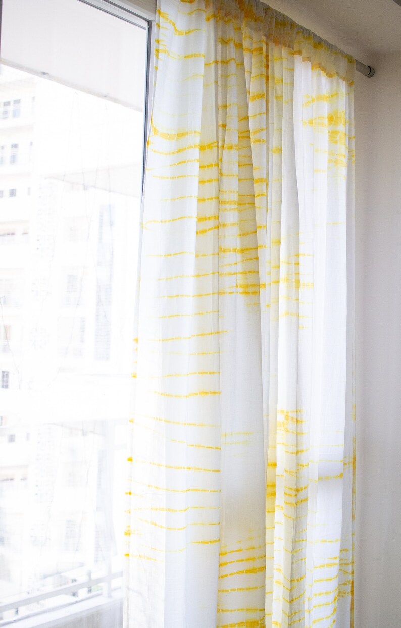 Shibori Sheer Curtains Tie Dye Curtains Japanese Curtains Etsy