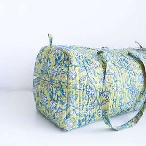 Bolso Boho Weekender Bolso de fin de semana para mujer Bolso de noche floral bolso acolchado Bolso de playa con cremallera Bolso de lona Bolso de lona Boho Verde imagen 2