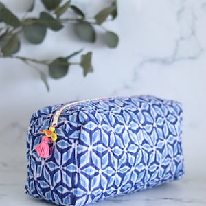 Bulk lot of Quilted cosmetic bag Block print bags Quilted make up bags Block print Toiletry bag colorful Bulk gifts women Pouches image 6