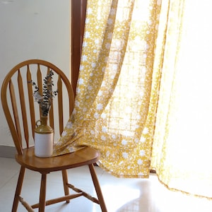 Custom listing for Amanda - Curtains for living room - Block print curtains - Yellow floral print curtains - Indian curtains