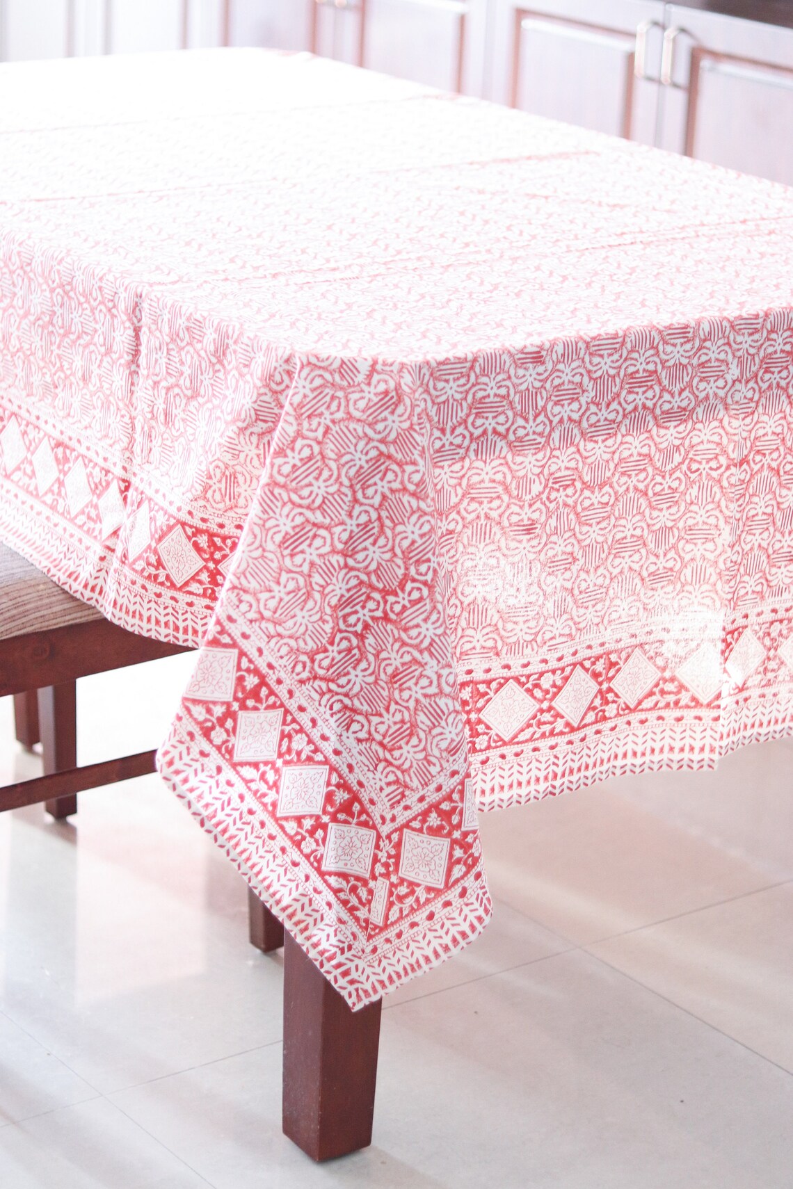 Block Print Tablecloth Extra Large Table Cloth 60x90 Etsy UK