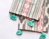 Kitchen towels/ Cotton Dishcloth/ Tea towels/ Cloth Napkins - set of 2 with or without tassels - Ikat fabric - 100% handloom cotton