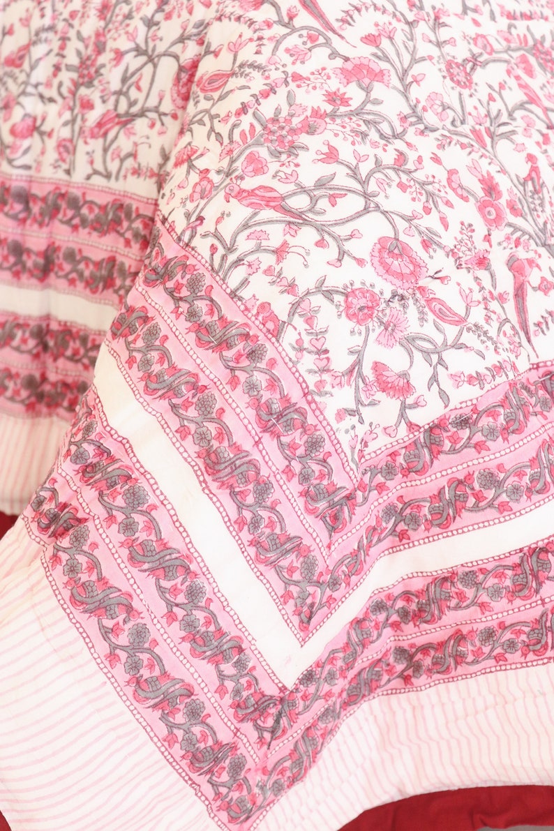 Block Print Quilt Queen Quilt for Sale Modern Bedspread Etsy