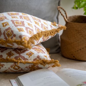 brown handloom pillow cover