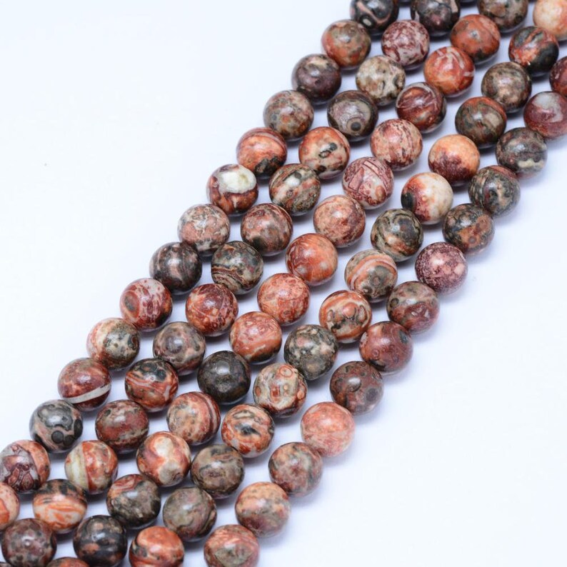 Leopard Skin Jasper Beads Round 10mm 15 inch strand | Etsy