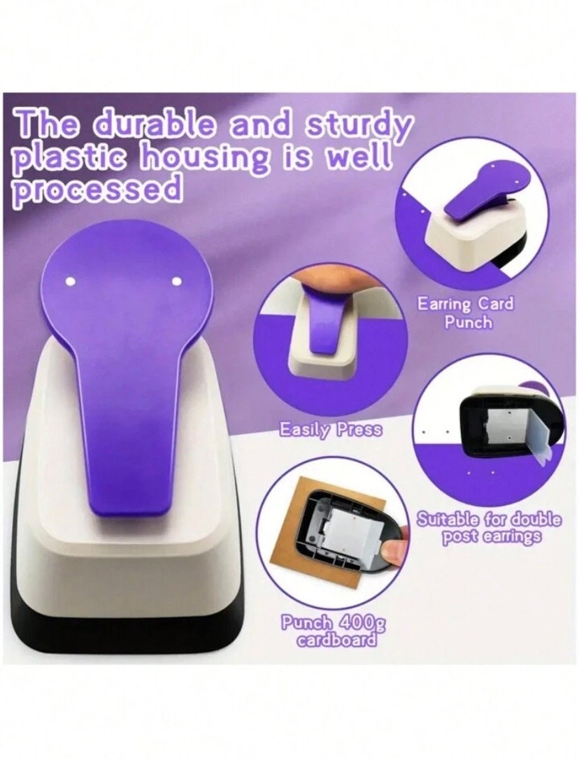 EARRING CARD PUNCH Guided Hole Punch for Hooks & Studs Jewellery Making
