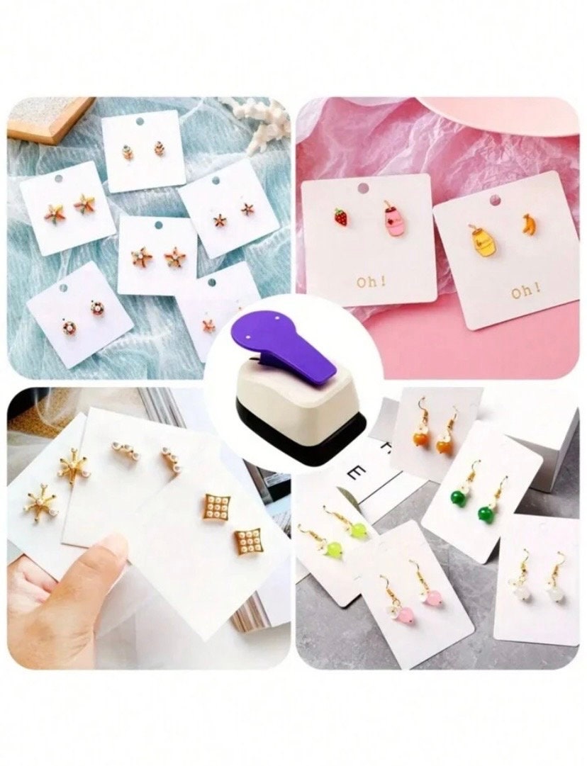 EARRING CARD PUNCH Guided Hole Punch for Hooks & Studs Jewellery Making