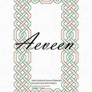 Celtic Knotwork Border &quot;Aeveen&quot; drafted for runner or tablecloth with variations