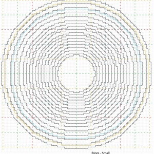 Cross Stitch Rings - pattern for many sizes concentric rings or circles