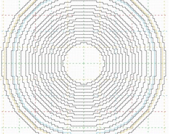 Cross Stitch Rings - pattern for many sizes concentric rings or circles