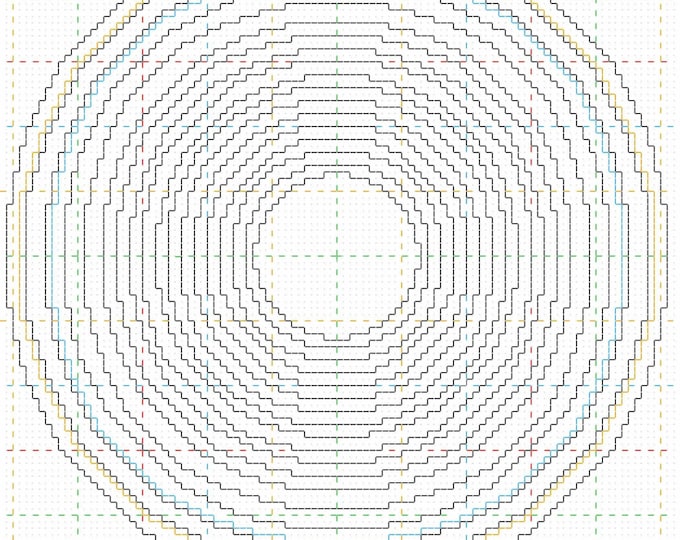 Cross Stitch Rings Pattern for Many Sizes Concentric Rings Etsy