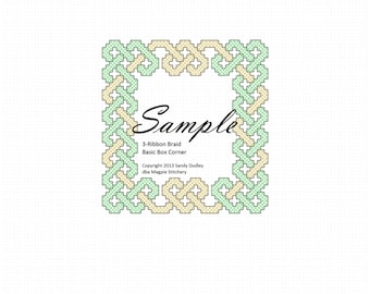 Celtic Knotwork pattern - fits 4"x6" & 5"x7" frames - box corner design - cross stitch or needlepoint