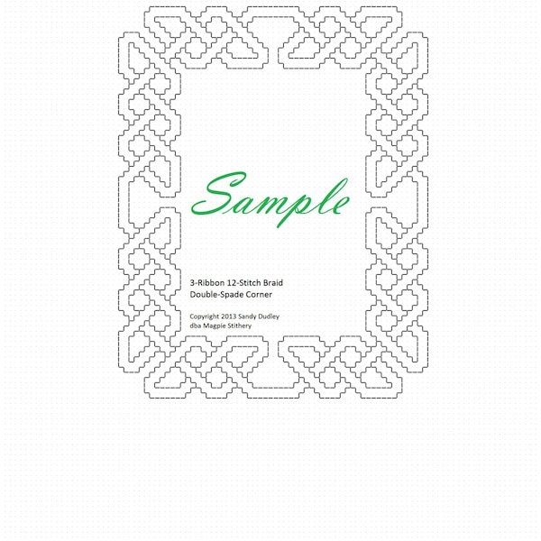 Borde de nudo celta - punto de cruz o patrón de punto de aguja - Esquina de doble espada - se adapta al marco de 8"x10"